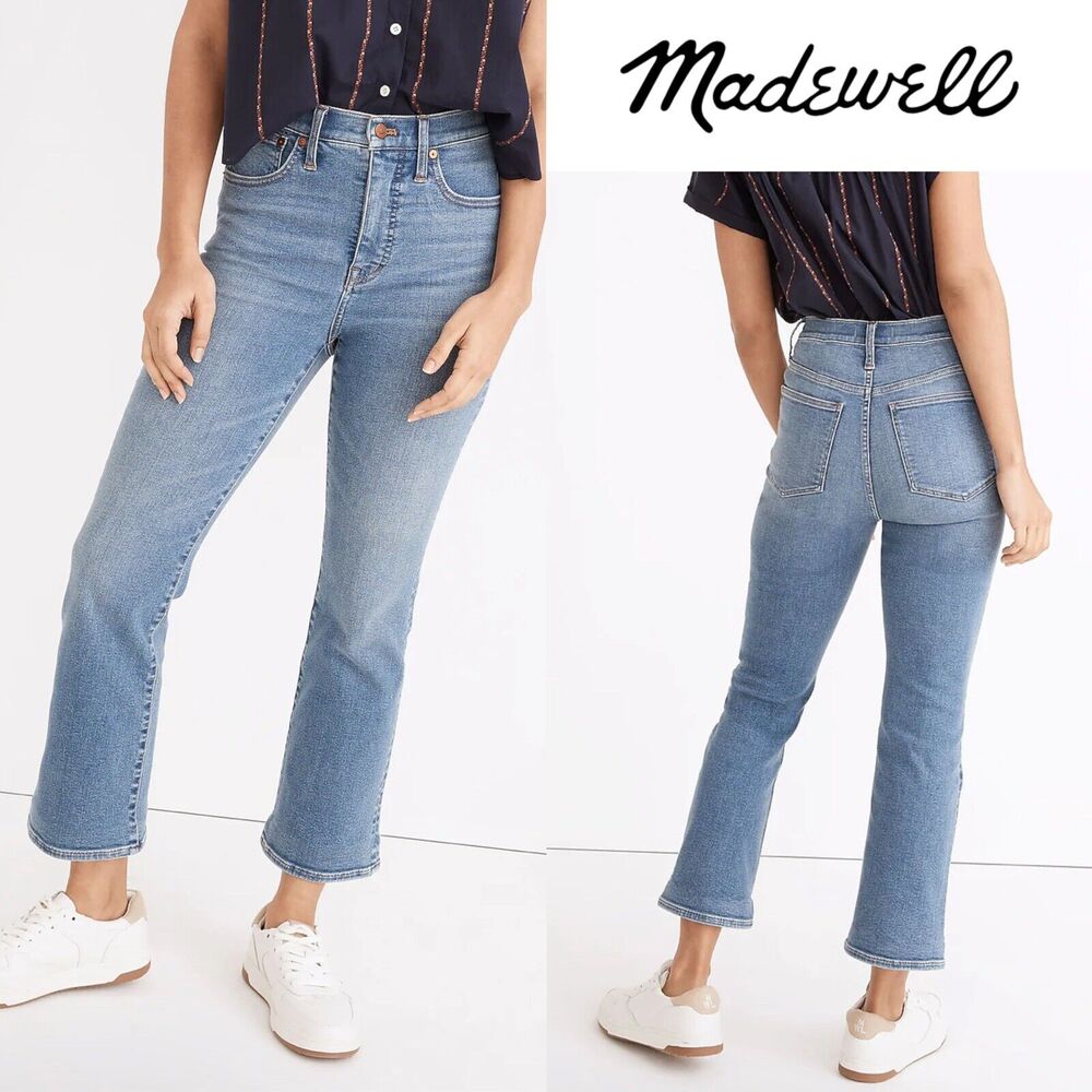 NWT Madewell women Cali Demi-Boot Jeans in Dorrance Wash TENCEL™ Denim Edition